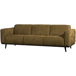 Sofa Statement aus Struktursamt, modern und gepolstert, brass braun, 230 cm breit