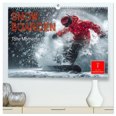 Snowboarden - tolle Momente (hochwertiger Premium Wandkalender 2027 DIN A2 quer), Kunstdruck in Hochglanz