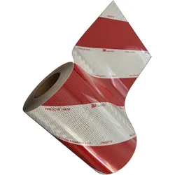 3M Kfz-Warnmarkierung 823i, Rot/Weiß, Linksweisend, bezogen auf die horizontale Verklebung, 1220 mm x 45,7 m