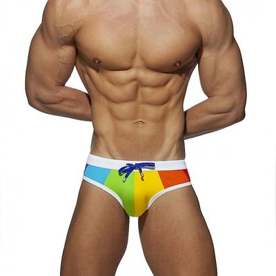 Herren Bademode Badeshorts Farbblock Antibakteriell Auslaufsicher Strand Schwimmbad Mode Einfach Regenbogen Mikroelastisch