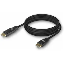 ACT 15 meter DisplayPort 1.4 ive Optical Cable 8K with detachable connector DisplayPort male (15 m), Videokabel, Schwarz