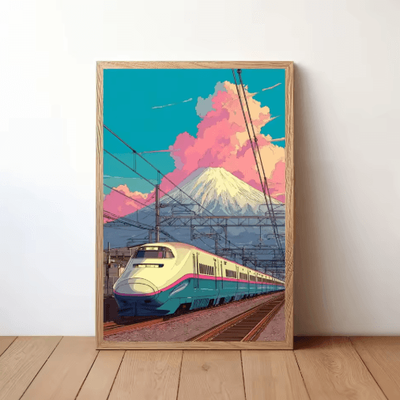 Inspire Picks Tokyo Rainy Night Railway Canvas Print Retro Japanese Cityscape Wall Art Decor 16 50x75cm No Frame