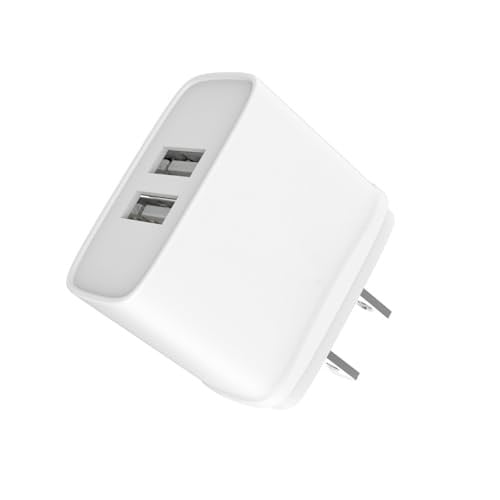 JAYM Dubbele USB-A netadapter 12W 2.4A met Amerikaanse stekker - Wit