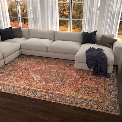 Kas Oriental Rugs Inc / Ds "Washable Valencia Rectangle Rug Rust, 7'6"" x 9'6"", Rust"