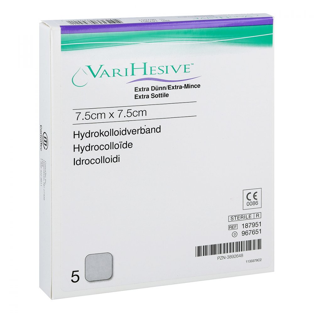 ConvaTec (Germany) GmbH Varihesive extra dünn 7,5x7,5 cm Hkv hydroaktiv 03892648