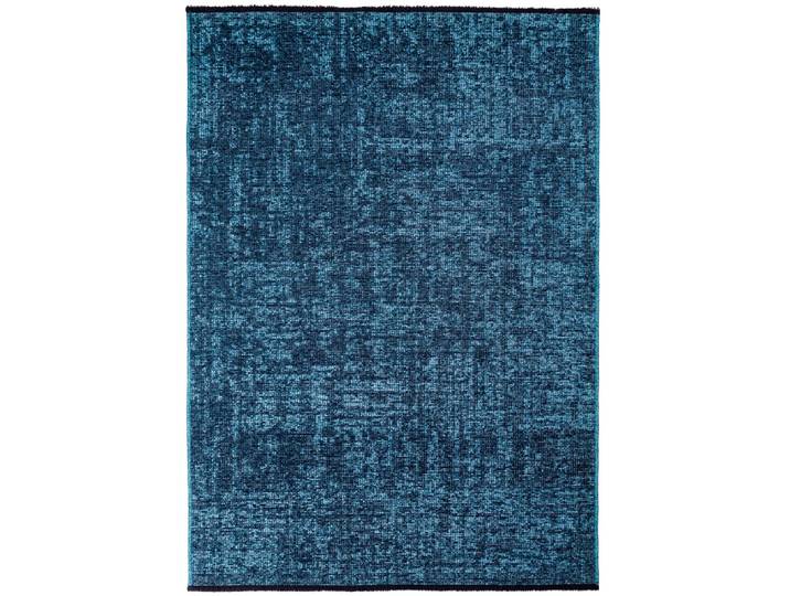 Tapis moderne tissage plat à franges - bleu 240x340cm