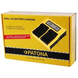 PATONA Dual LCD USB Ladegerät für Olympus BLH-1 Akkus