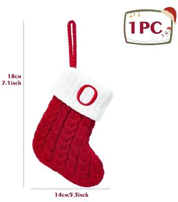 Uplift Treasures Personalized Christmas Knit Stocking With Snowflake Design o