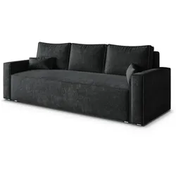 BETTSOFA MENI LM Schwarz Chenille-Stoff mit Schlaffunktion