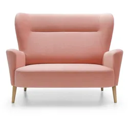 BETTSOFA RYZE Rosa Velours-Stoff