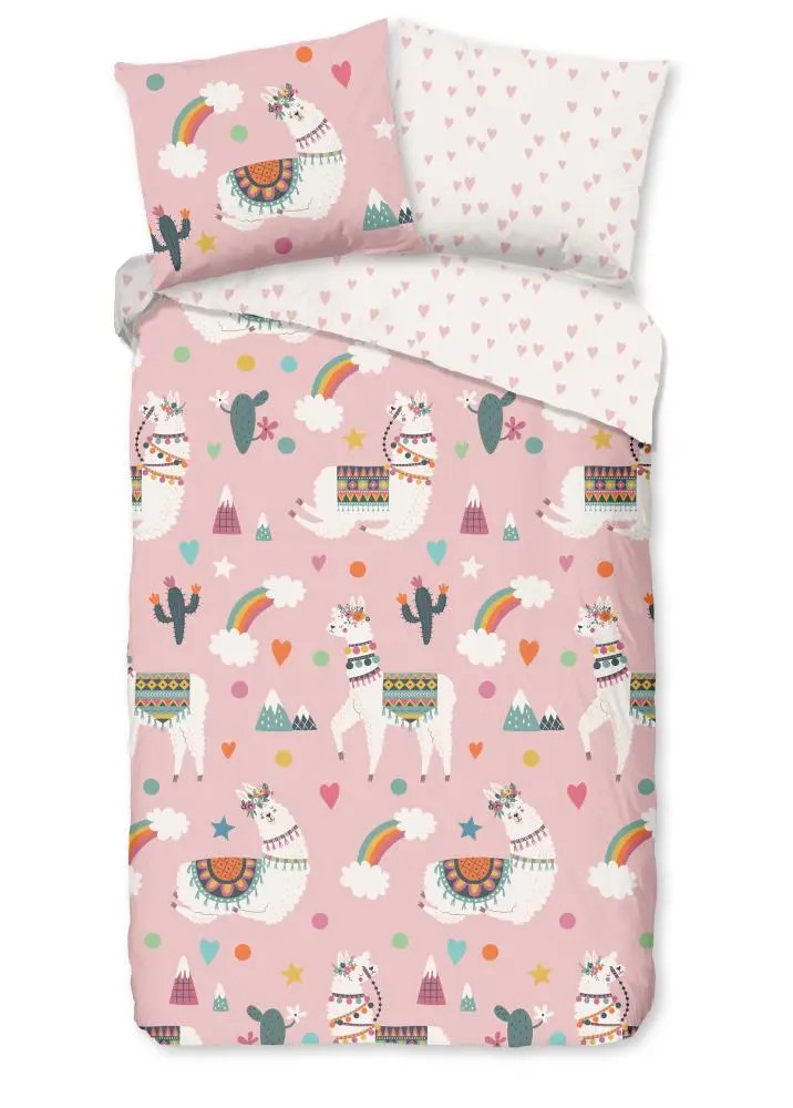 Pure Kinderdekbedovertrek Paca - Pink - 140 x 220 cm - Microvezel Polyester