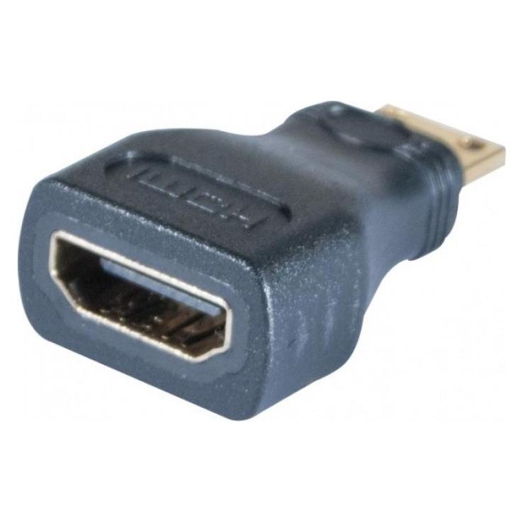 Tecline Mini-HDMI auf HDMI Adapter, Bu. A / St. C, vergoldet Adapter von HDMI-Buchse auf Mini-Stecker C (Mini HDMI) (128296)