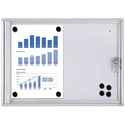 Showdown® Displays Economy XS Schaukasten 2x DIN A4 keine-Fach  silber