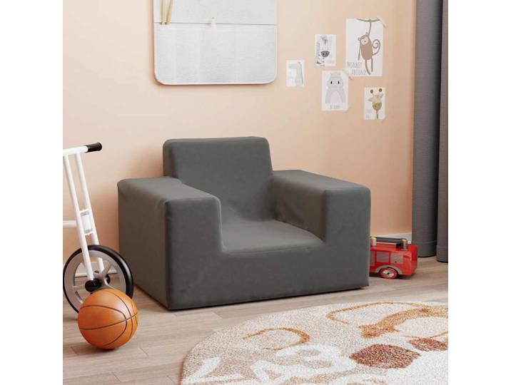 vidaXL Kindersofa Anthrazit Weich Plüsch