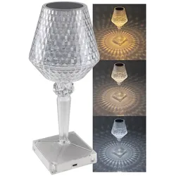 ChiliTec LED Akku-Tischleuchte "Foco Guapa" Li-Akku, Weiß & Warmweiß, ØxH 11x26cm