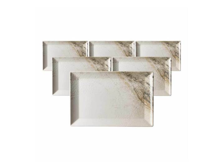 Ritzenhoff & Breker Servierplatte Arezzo Platten 30 x 20 cm 6er Set, Steinzeug, (6-tlg)