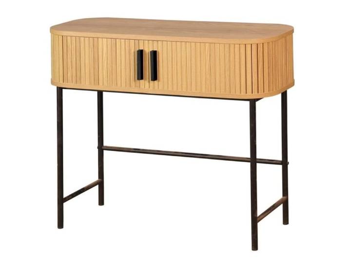 Console en médium avec poignées 2 portes pieds en métal