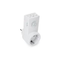 Perel Zwischenstecker mit Dämmerungssensor, einstellbar, 160°/9 m, 230 V, 300 W, Typ F, weiß