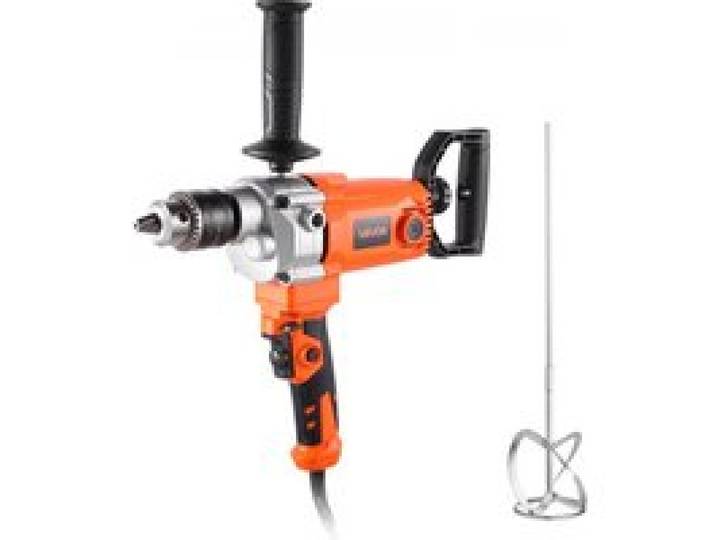 VEVOR elektrische Bohrmaschine 15,89 mm 1200 W mit Mixer Bohrmaschinenmischer Set 750 U/min 3,2 A Mischbohrmaschine mit D-Griff zum Bohren & Mischen Handbetonmischer für Futter Zement