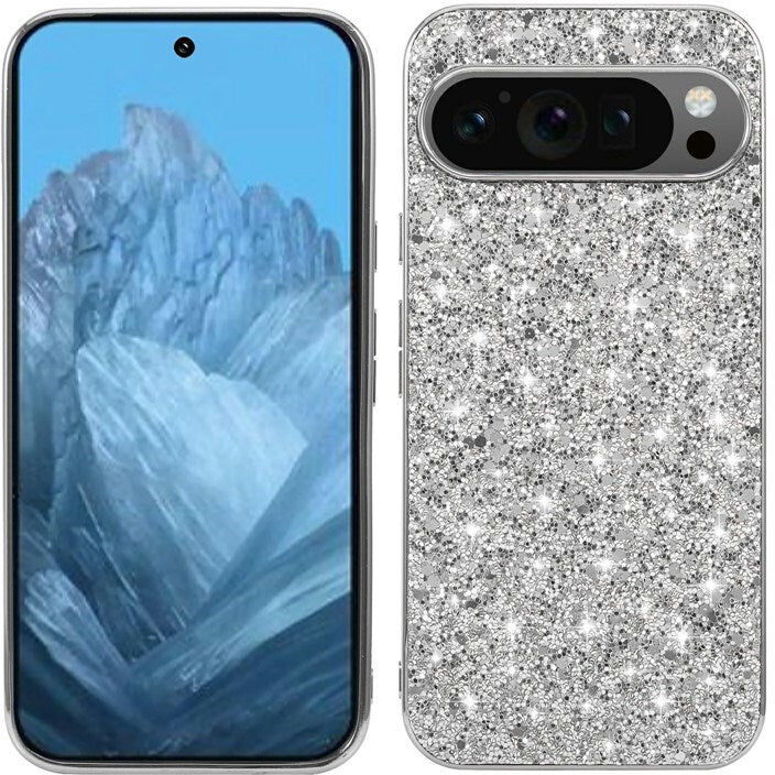 Google Pixel 10 / 10 Pro - EIDERWOOD Glitter Cover - Sølv