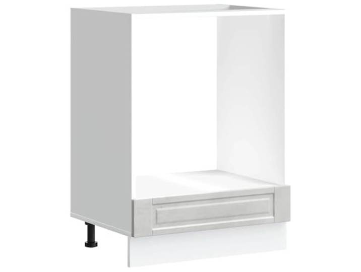 KGHFDVB Herdumbauschrank Porto 60 x 46 x 81,5 cm Holzwerkstoff Betongrau Holzwerkstoff mit glatter Oberfläche, verstellbare Füße, für Backofen und Mikrowelle, 50 kg Tragfähigkeit, für kleine Küchen