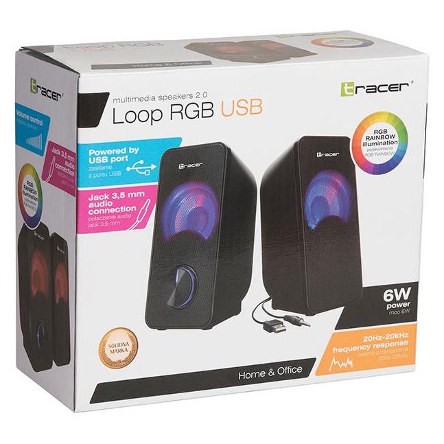 Tracer TRAGLO46366 Speakers 2.0 Loop RGB USB (TRAGLO46366)