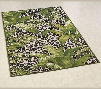 Trans Ocean Import Co Inc "Exotic Safari Rectangle Rug Green, 7'10"" x 9'10"", Green"