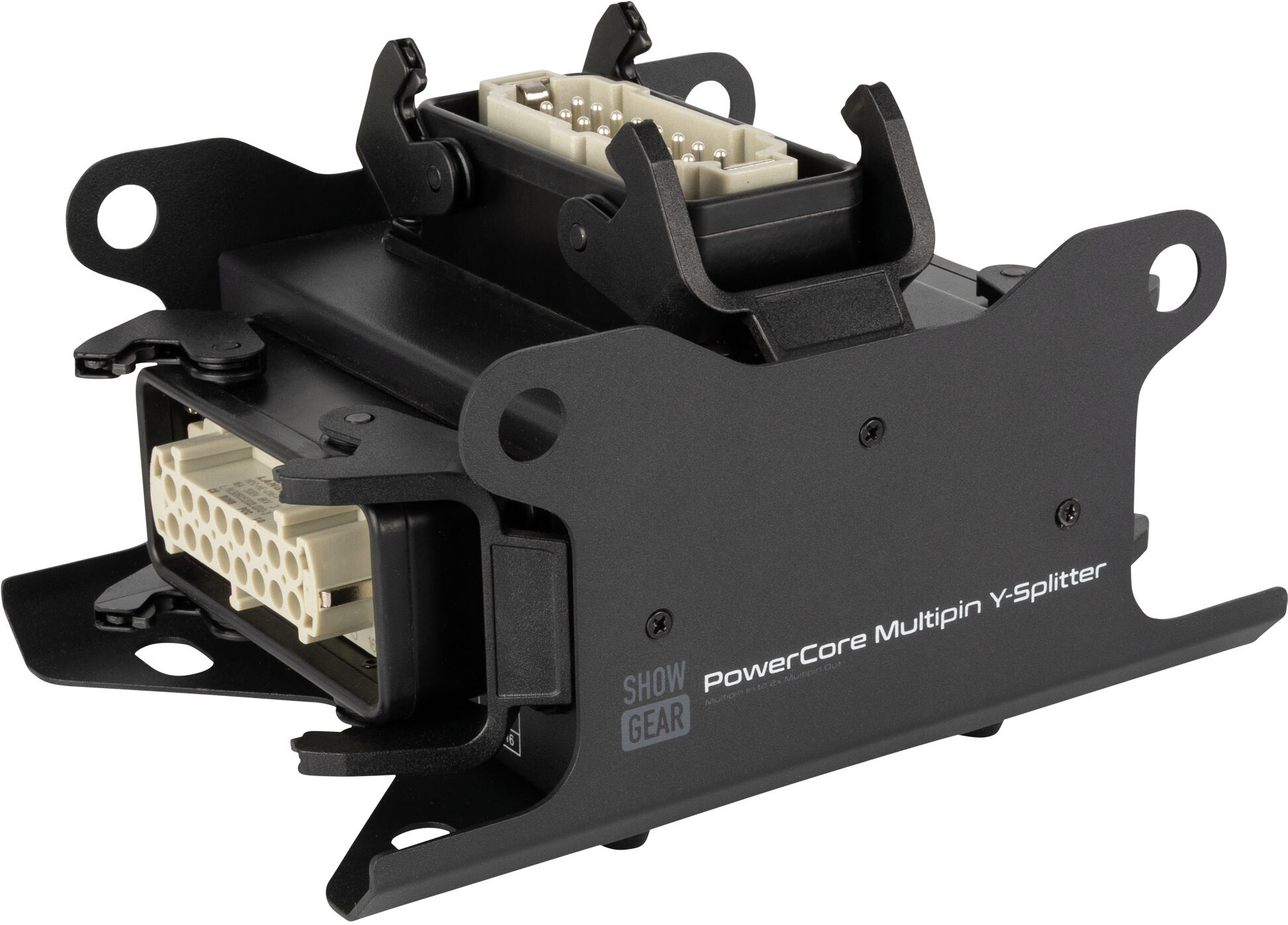 Showgear Powercore Multipin H16 Y-Verteiler: 1 Multipin H16-Eingang, 2 Multipin H16-Ausgänge