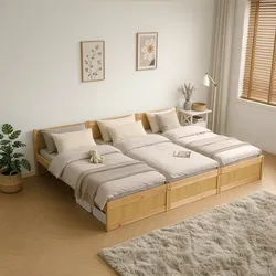 HOME DELUXE Familienbett DILAR inkl. Matratze Natur – 270 x 200 cm