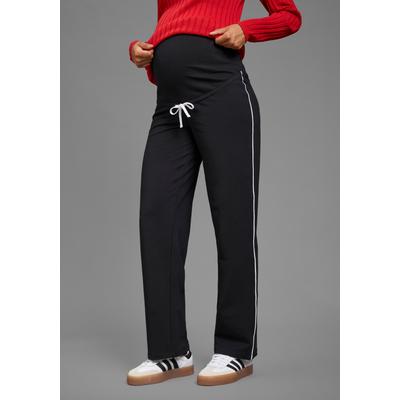 Umstandssweathose NEUN MONATE "Sweatshose, Umstandshose mit Bauchumschlag", Damen, Gr. 40/42, N-Gr, schwarz, angeraute Sweatware, Obermaterial: 95% Baumwolle, 5% Elasthan, unifarben, lang, Hosen, gerade Beinform, mit extrabreitem Bauchbündchen,...