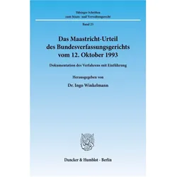 Das Maastricht-Urteil des Bundesverfassungsgerichts vom 12. Oktober 1993., Fachbücher