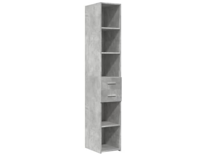 GFMGUEMV Highboard Betongrau 30x42,5x185 cm Holzwerkstoff Stauraumschrank Fest & stabil, feuchtigkeitsbeständig, pflegeleichte Oberfläche, viel Stauraum, zeitloses Design