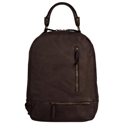 Cityrucksack SAMANTHA LOOK "SAMANTHA LOOK Damen echt Leder, Made in Italy", Damen, Gr. B/H/T: 27cm x 36cm x 13cm, onesize, braun, Leder, Rindsleder, Retro, Rucksäcke Cityrucksack, echt Leder, Made in Italy