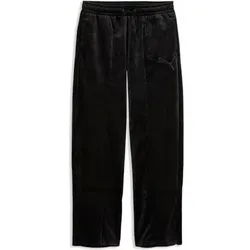 Puma Kinder Freizeit / Mode Sommer GJ Hosen lang Hosen lang Ki ESS ELEVATED Velour Straight Leg Pants G, Größe 176 in Schwarz Schwarz