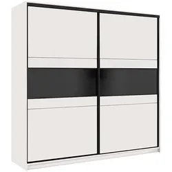 SCHWEBETÜRENSCHRANK Monroe mit 2 Türen ohne Spiegel, 266 cm, Kaschmir+Schwarz Lacobel