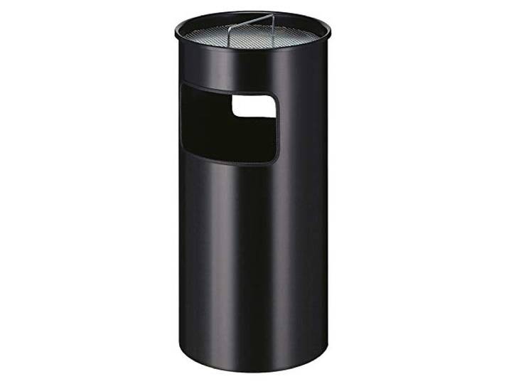 PROREGAL Runder feuerfester Kombiascher inkl. Löschsand & Sieb 50 Liter, HxØ 69x32cm Inneneimer aus Metall Schwarz