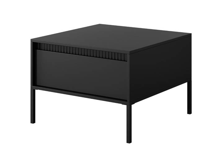 Couchtisch Falsetto mit Schublade und geriffelter Front 68x68 cm