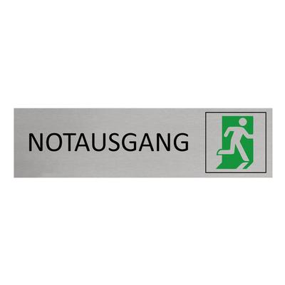 CombiCraft Aluminium Türschild Notausgang 165x45mm mit 3M-Tape