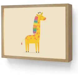 WANDLEUCHTE MIT AKKU Giraffe - Regenbogenmähne - Beige LED 40x30 cm Wandlampe