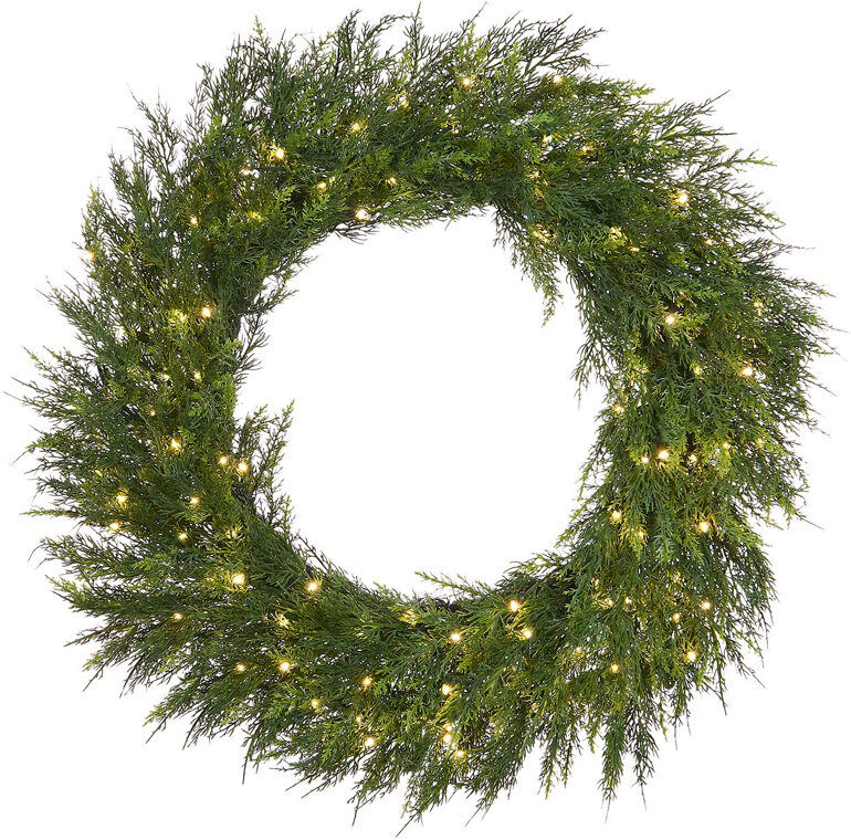 Mail Order Online Ltd Lighted 72.2 cm Artificial Wreath Green 10cm H X 72.2cm W X 76cm D