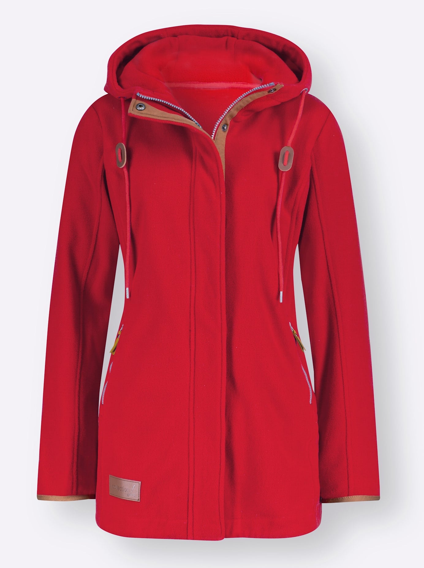 Fleecejacke CASUAL LOOKS, Damen, Gr. 54, rot, 100% Polyester, unifarben, Jacken Fleecejacke rot 54