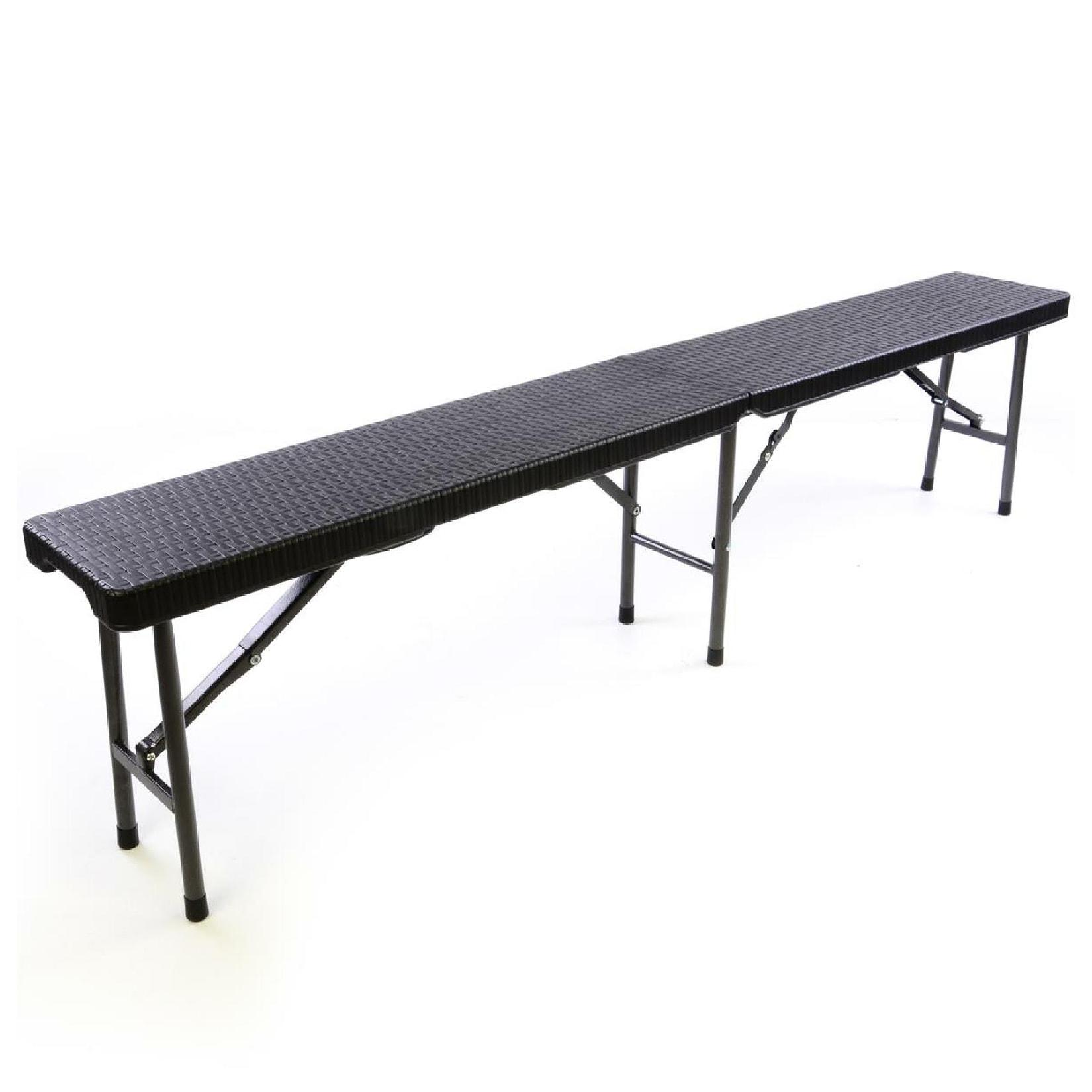 VCM Partybank Klappbank Rattan-Optik Maße ca. 180x25x43cm Bierbank Belastbarkeit: bis 200kg