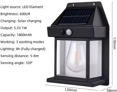 Inspired Living SolarGuard Motion Sensor Solar Wall Light Waterproof Exterior Dusk to Dawn Security Lamp black 3pcs