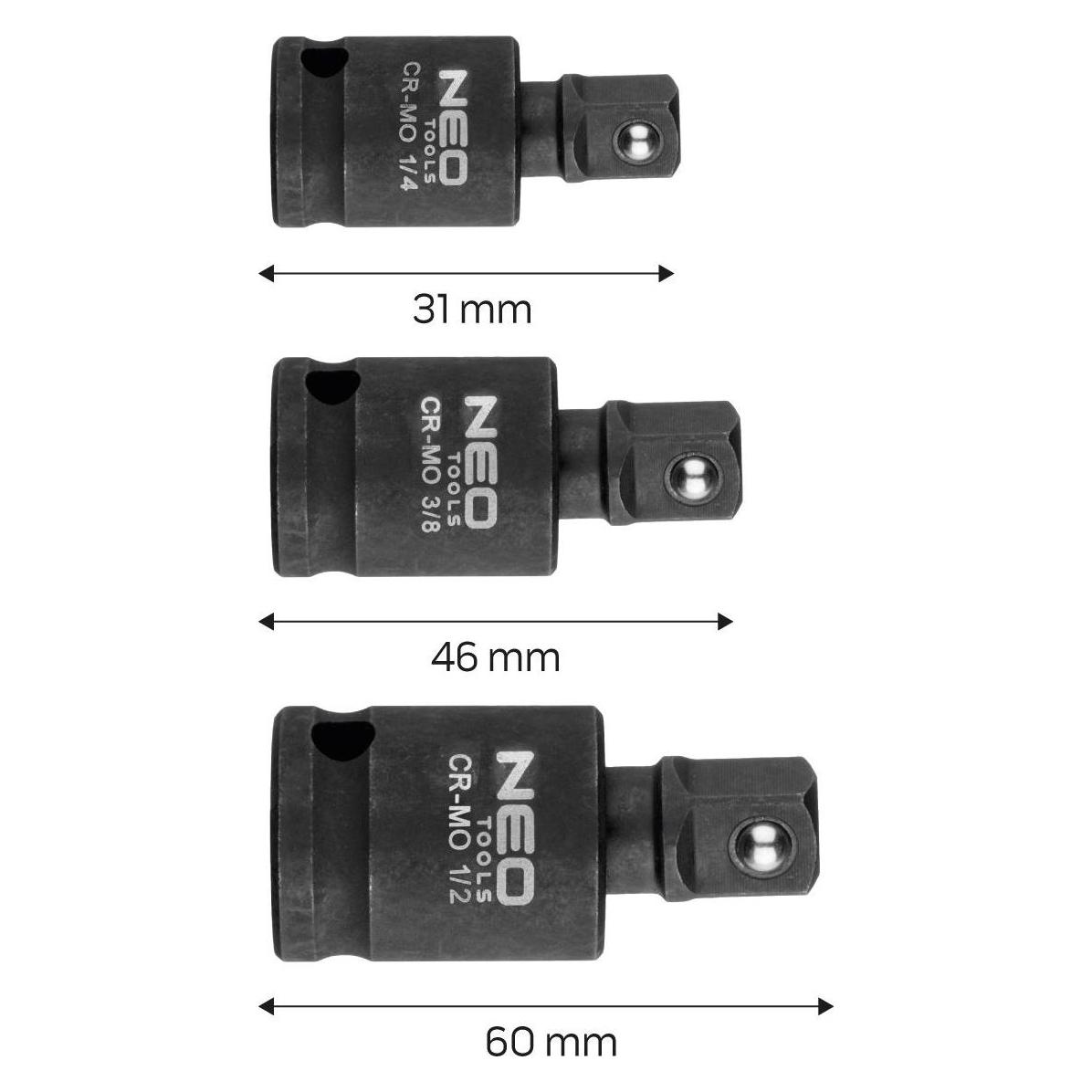 Neo 3 Stk. Nockensatz, 1/4", 3/8", 1/2" (TOP-10-256)