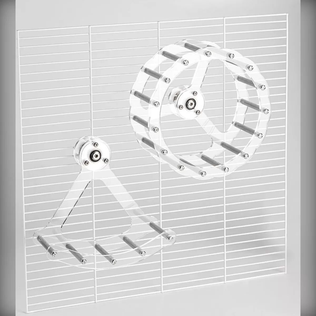 INF Roue d'exercice silencieuse pour oiseaux, ABS transparent et métal, roue de course silencieuse pour cage d'oiseaux