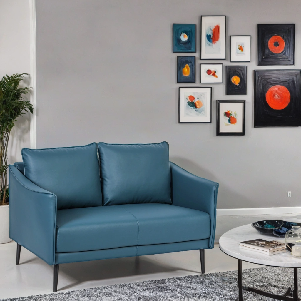 B2B Partner Sofa PATTY, 2 Sitzflächen, blau