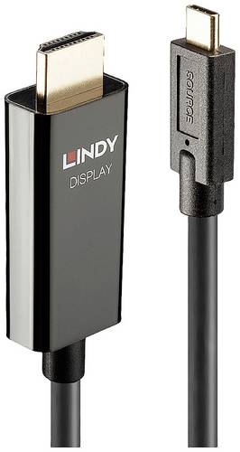 LINDY Anschlusskabel USB-C Stecker, HDMI-A Stecker 5.00 m Schwarz 43315 4K UHD USB-C-Displaykabel