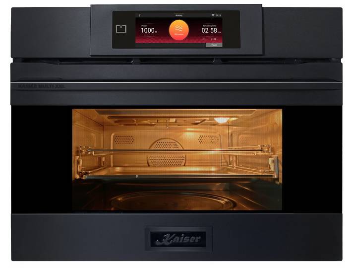Kaiser Küchengeräte Einbau-Mikrowelle EM 6349, Air Fry, Heißluft, Grill, 1000 W Mikrowelle, TFT Full Touch, 11 Programme, 38 L Garraum, Graphitgrau Matt Moiré, 38 l, EinbauMikrowelle mit Backofenfunktion, TFT Full Touch Display