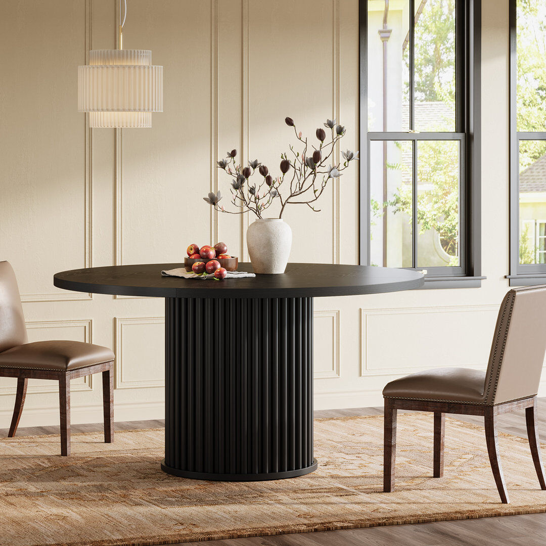 Blue Elephant Round Dining Table Black/Black