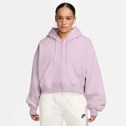 NIKE Studio Fleece Oversize Cropped Kapuzenjacke Damen 583 - bleached lilac/sail XS